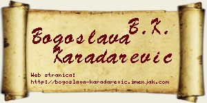 Bogoslava Karadarević vizit kartica